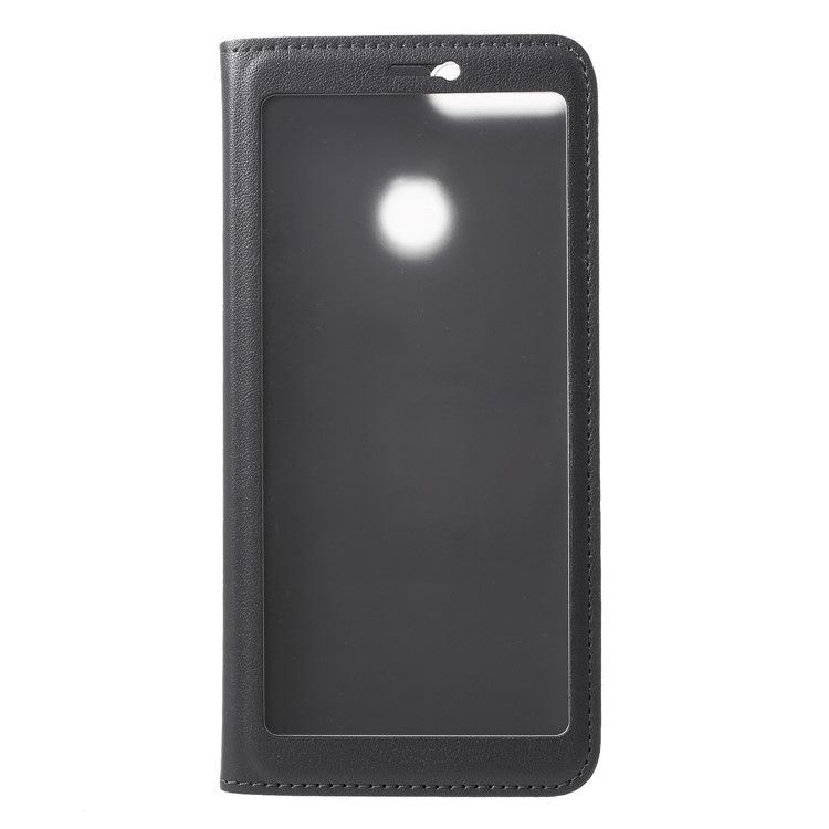 View Window PU Leather Folio Mobile Shell for Huawei P Smart / Enjoy 7S - Grey-1