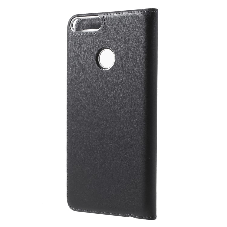 View Window PU Leather Folio Mobile Shell for Huawei P Smart / Enjoy 7S - Grey-2