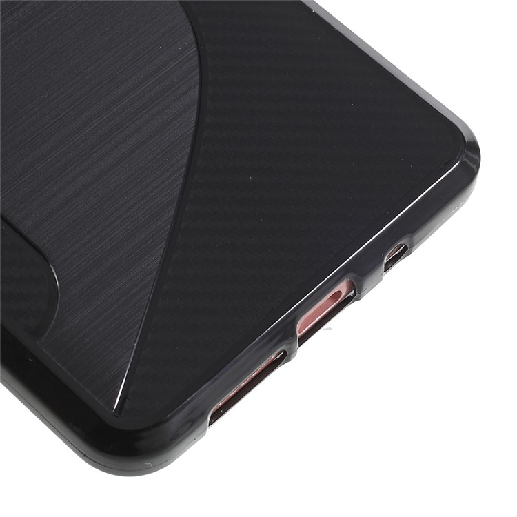 100Pcs/Set Carbon Fiber Brushed S Shape TPU Mobile Phone Case for Huawei Mate 10 Pro - Black-5