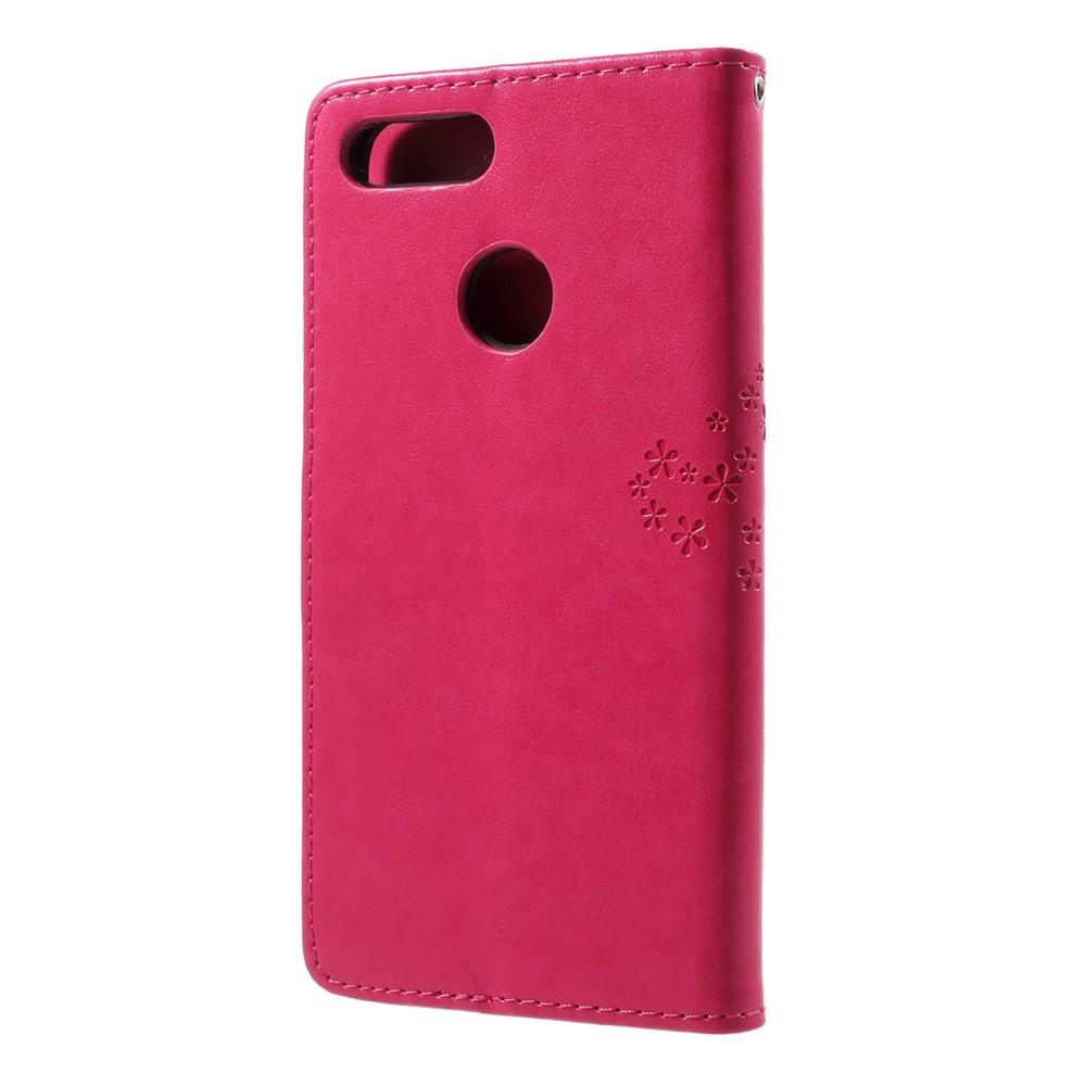 Imprint Tree Owl Pattern Wallet Leather Shell for Huawei Honor 9 Lite / Honor 9 Youth Edition - Rose-2