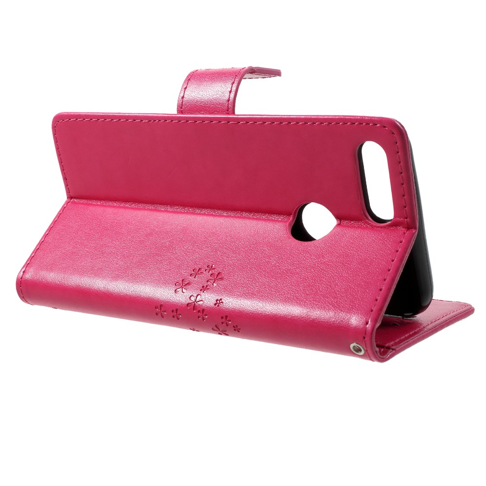 Imprint Tree Owl Pattern Wallet Leather Shell for Huawei Honor 9 Lite / Honor 9 Youth Edition - Rose-4
