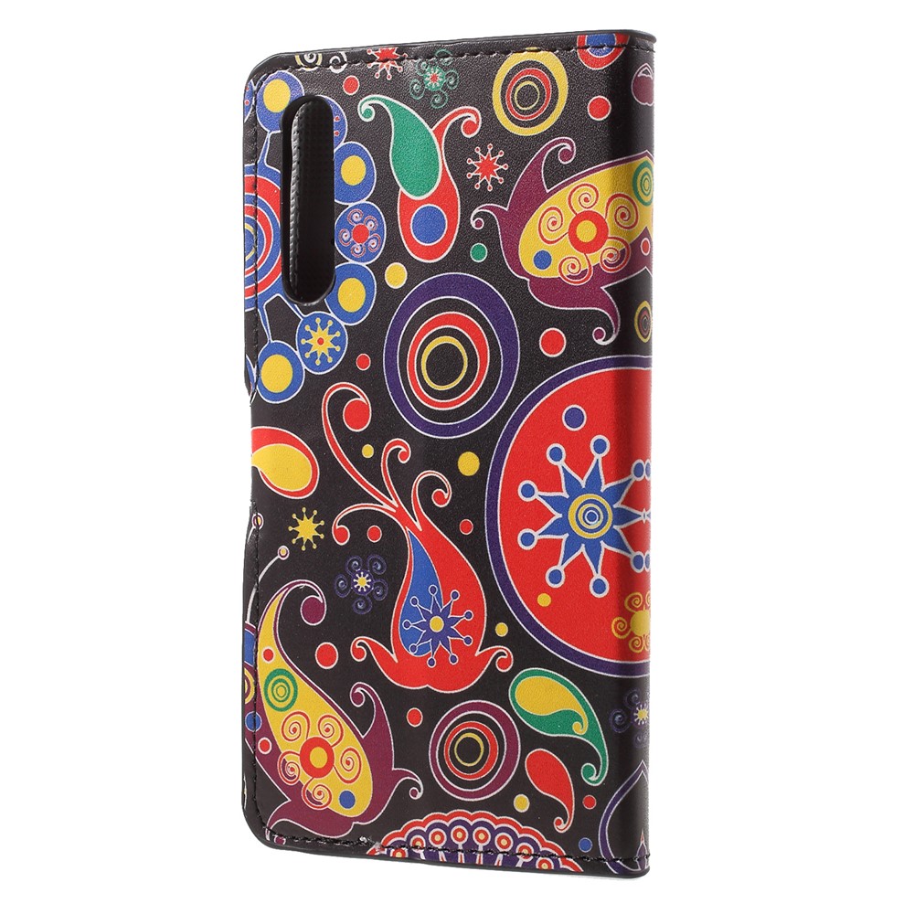 Patrón De Impresión De Cartera Cubierta Cubierta De Cuero Para Huawei P20 Pro - Flor De Paisley-2