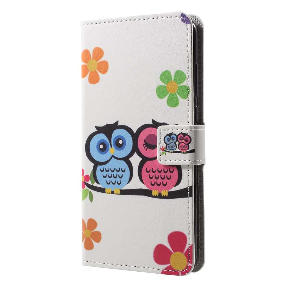 Pattern Printing Wallet Stand Leather Phone Case for Huawei P20 Pro - Owl Lover-3