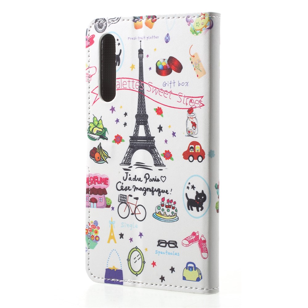 Pattern Printing Wallet Stand PU Leather Case Accessory for Huawei P20 Pro - Palettes Sweet Street-2