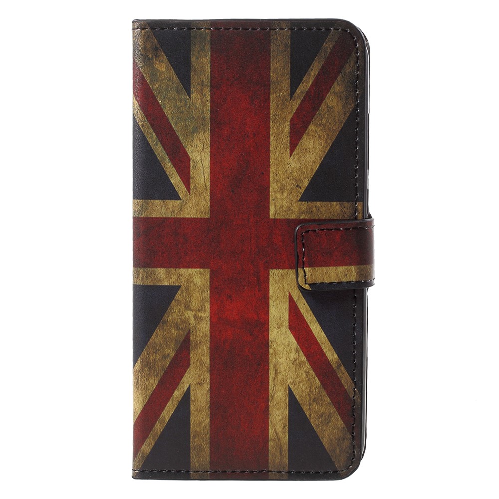 Pattern Printing Wallet Stand Leather Case Accessory for Huawei P20 - Vintage UK Flag-1