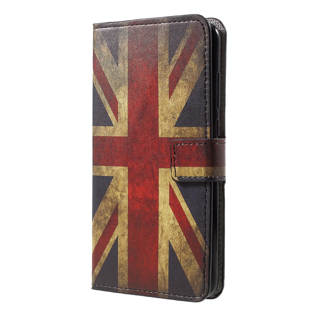 Pattern Printing Wallet Stand Leather Case Accessory for Huawei P20 - Vintage UK Flag-3