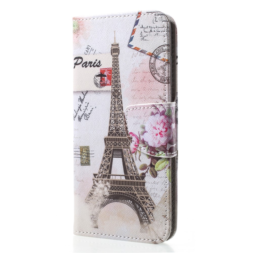 Motif Imprimerie de Téléphone Portable Portefeuille en Cuir Pour Huawei P20 - Tour Eiffel