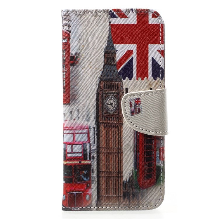 Pattern Printing Wallet Leather Stand Case for Huawei P20 - Big Ben and UK Flag-1