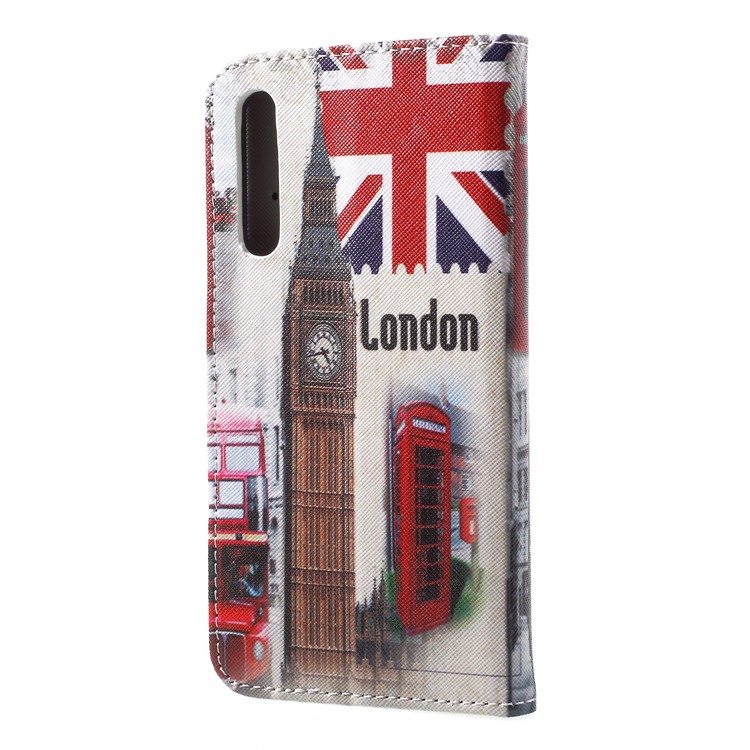 Pattern Printing Wallet Leather Stand Case for Huawei P20 - Big Ben and UK Flag-2