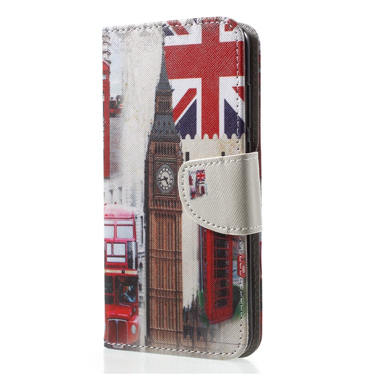 Pattern Printing Wallet Leather Stand Case for Huawei P20 - Big Ben and UK Flag-3