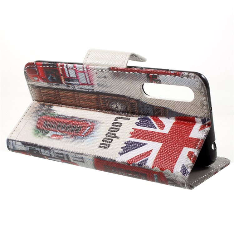 Pattern Printing Wallet Leather Stand Case for Huawei P20 - Big Ben and UK Flag-4