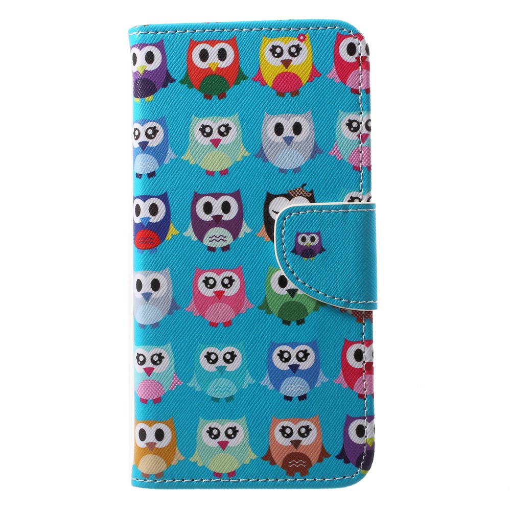 Pattern Printing Magnetic Leather Stand Cover for Huawei P20 - Multiple Owls-1