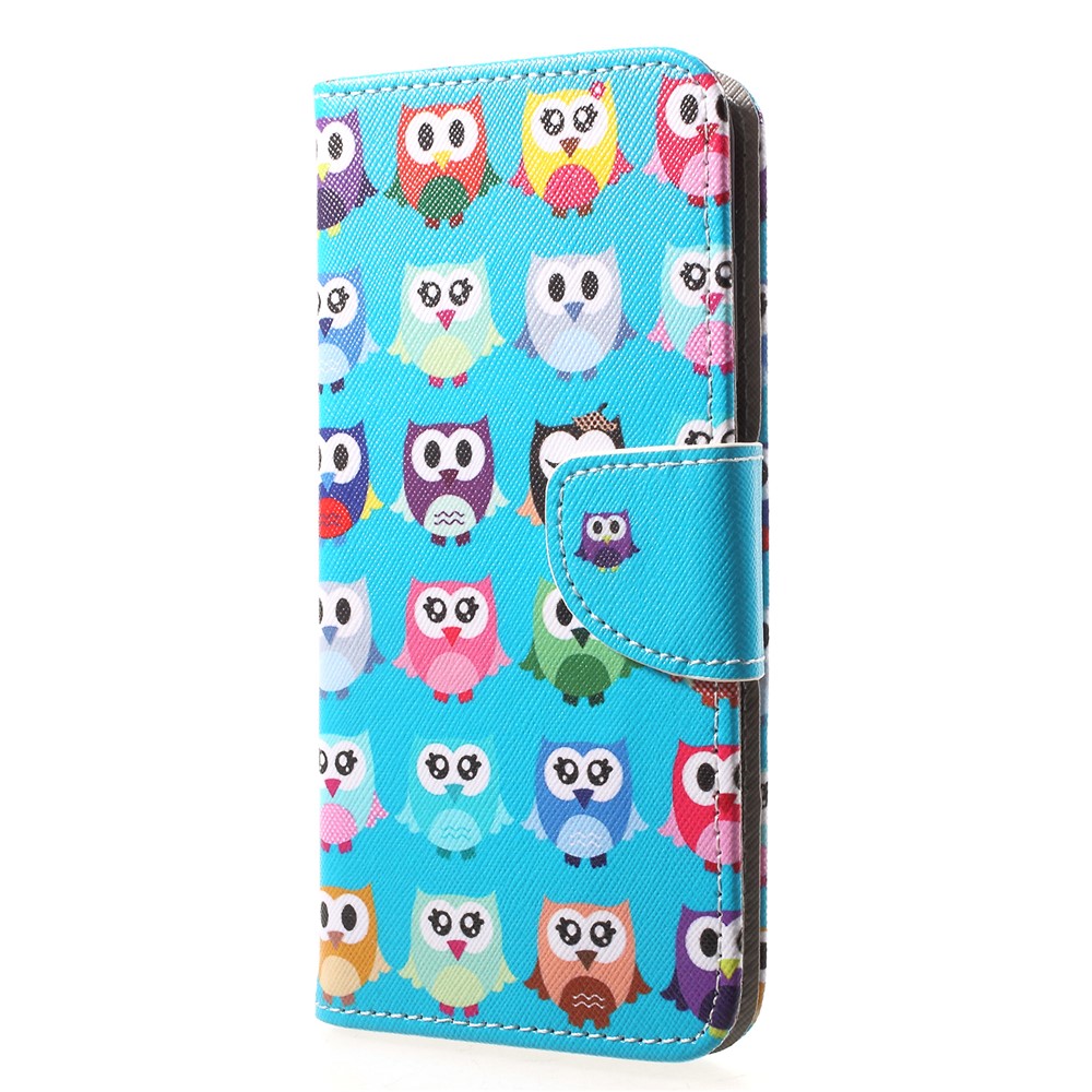 Pattern Printing Magnetic Leather Stand Cover for Huawei P20 - Multiple Owls-3