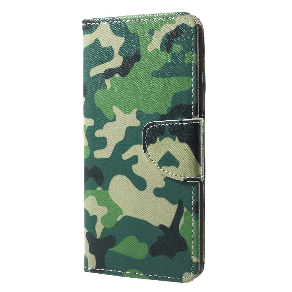 Portage Portefeuille Portefeuille Case de Protection en Cuir Pour Huawei P20 - Motif de Camouflage-3