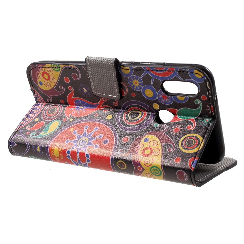 Portage D'impression Portefeuille Étui en Cuir Pour Huawei P20 Lite / Nova 3e - Fleur de Paisley