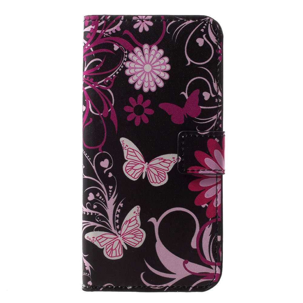 Pattern Printing Wallet Stand Leather Cover for Huawei P20 Lite / Nova 3e - Butterfly and Flower-1