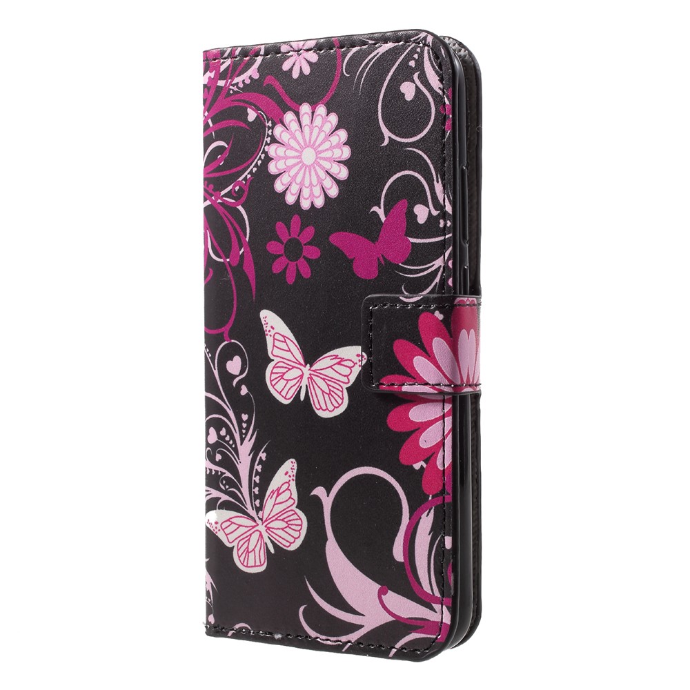 Pattern Printing Wallet Stand Leather Cover for Huawei P20 Lite / Nova 3e - Butterfly and Flower-3