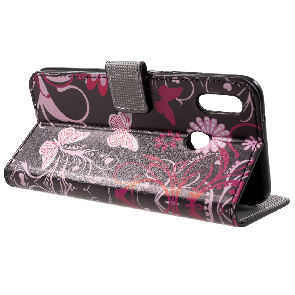 Pattern Printing Wallet Stand Leather Cover for Huawei P20 Lite / Nova 3e - Butterfly and Flower-4