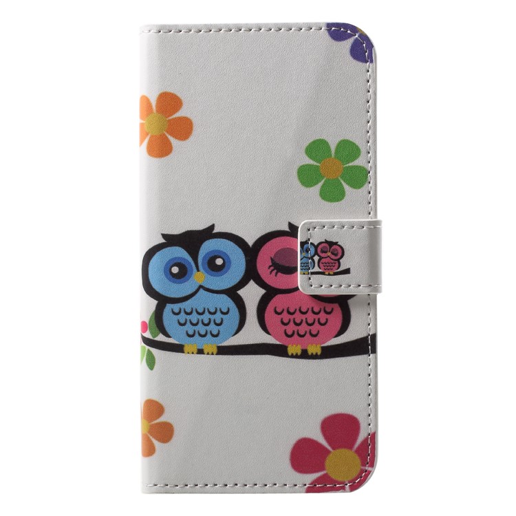 Pattern Printing Wallet Stand Leather Shell for Huawei P20 Lite / Nova 3e - Owl Lover-1