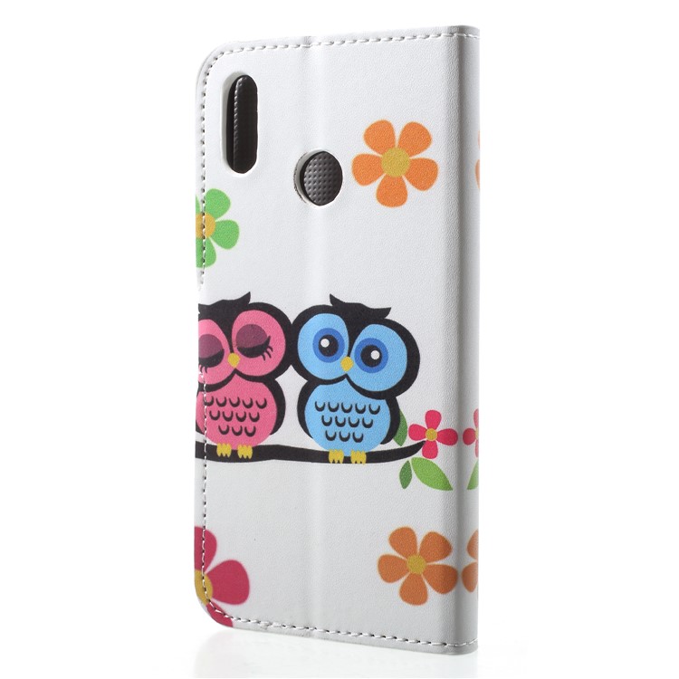 Pattern Printing Wallet Stand Leather Shell for Huawei P20 Lite / Nova 3e - Owl Lover-2