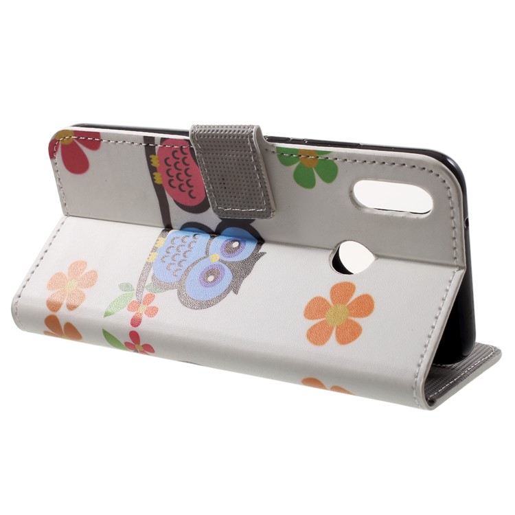 Pattern Printing Wallet Stand Leather Shell for Huawei P20 Lite / Nova 3e - Owl Lover-4