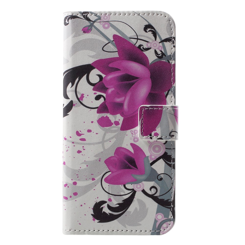 Pattern Printing Wallet Stand Leather Shell Case for Huawei P20 Lite / Nova 3e - Kapok Flower-1