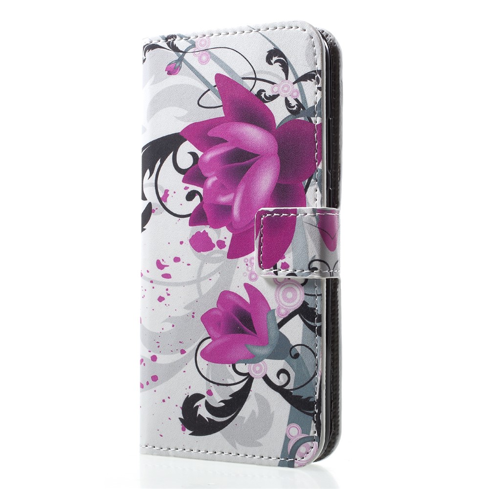 Pattern Printing Wallet Stand Leather Shell Case for Huawei P20 Lite / Nova 3e - Kapok Flower-3