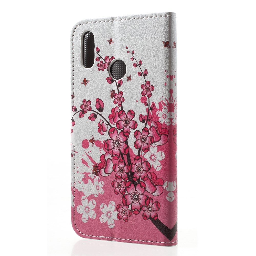 Patterned Wallet Stand Leather Mobile Case for Huawei P20 Lite / Nova 3e - Plum Blossom-2