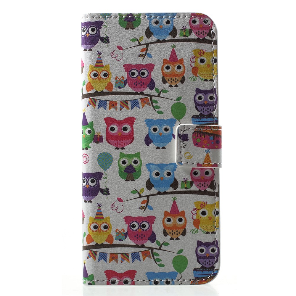 Pattern Printing Wallet Stand Leather Protector Case for Huawei P20 Lite / Nova 3e - Multiple Cute Owls-1