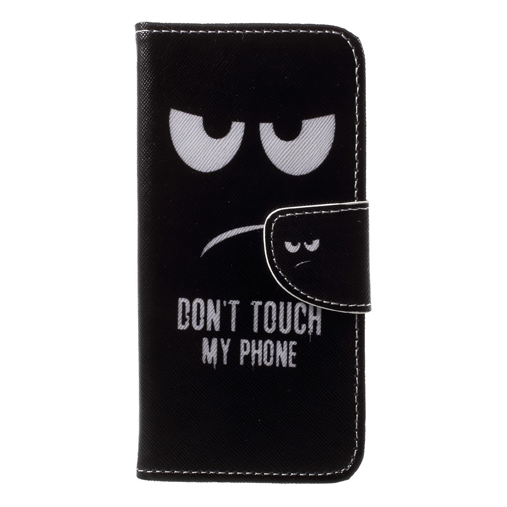 For Huawei P20 Lite / Nova 3e Pattern Printing Leather Wallet Casing - Do not Touch My Phone-1