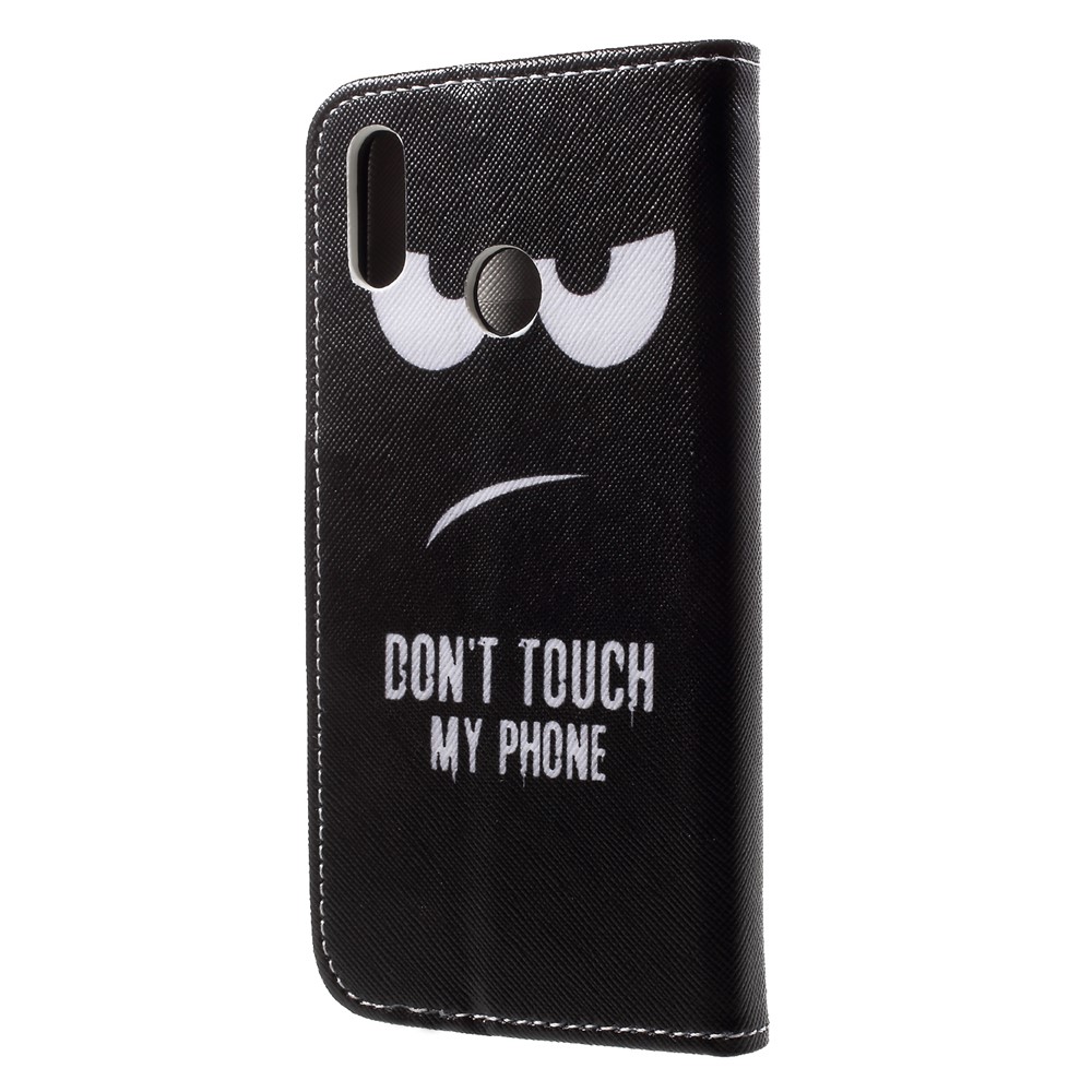 For Huawei P20 Lite / Nova 3e Pattern Printing Leather Wallet Casing - Do not Touch My Phone-2