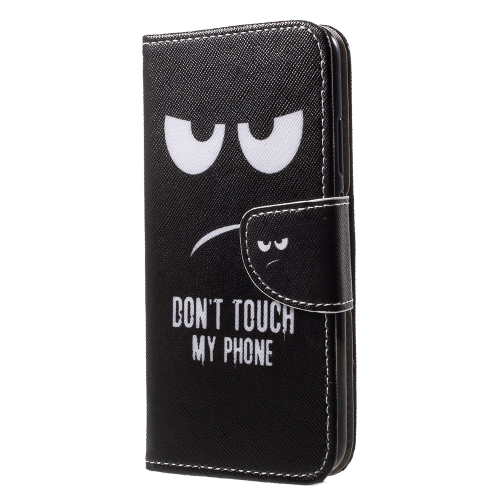 For Huawei P20 Lite / Nova 3e Pattern Printing Leather Wallet Casing - Do not Touch My Phone-3