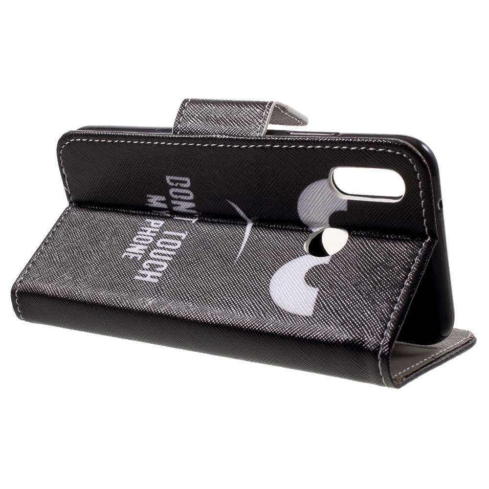 For Huawei P20 Lite / Nova 3e Pattern Printing Leather Wallet Casing - Do not Touch My Phone-4