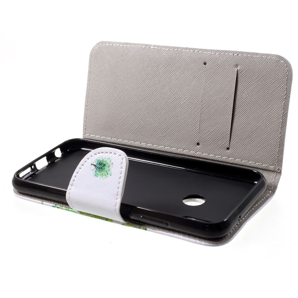 Pattern Printing Leather Wallet Phone Case for Huawei P20 Lite / Nova 3e - Green Tree-6