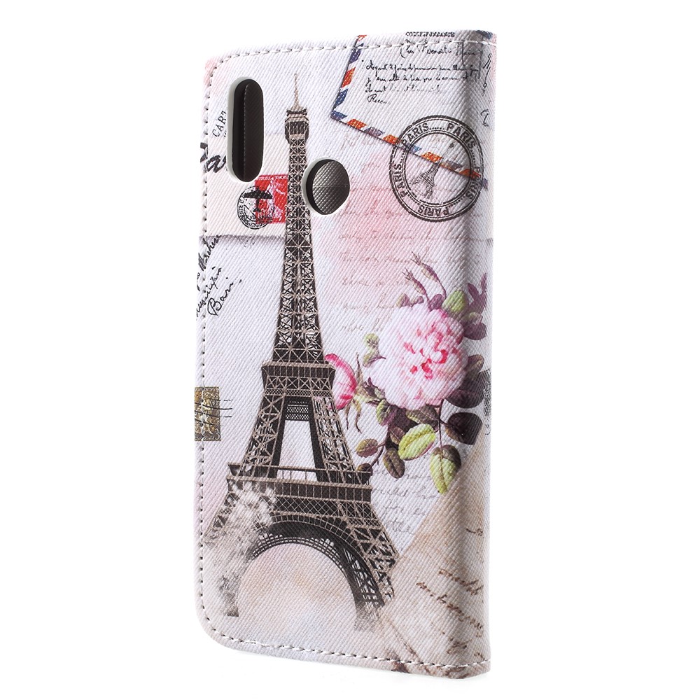 For Huawei P20 Lite / Nova 3e Pattern Printing Leather Wallet Protection Cover - Eiffel Tower-2