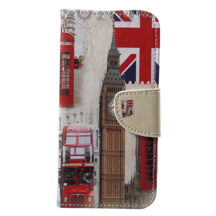 For Huawei P20 Lite / Nova 3e Pattern Printing Leather Wallet Stand Case Accessory - Big Ben and UK Flag-1