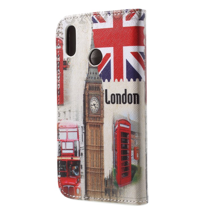 For Huawei P20 Lite / Nova 3e Pattern Printing Leather Wallet Stand Case Accessory - Big Ben and UK Flag-2