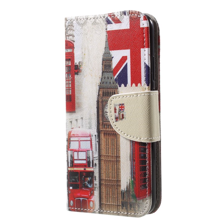 For Huawei P20 Lite / Nova 3e Pattern Printing Leather Wallet Stand Case Accessory - Big Ben and UK Flag-3