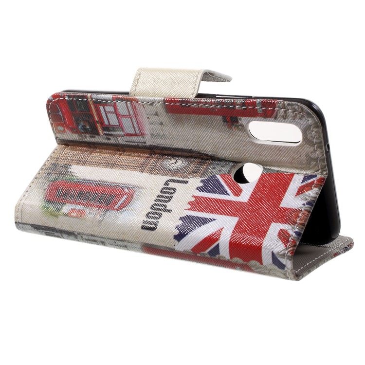 For Huawei P20 Lite / Nova 3e Pattern Printing Leather Wallet Stand Case Accessory - Big Ben and UK Flag-4