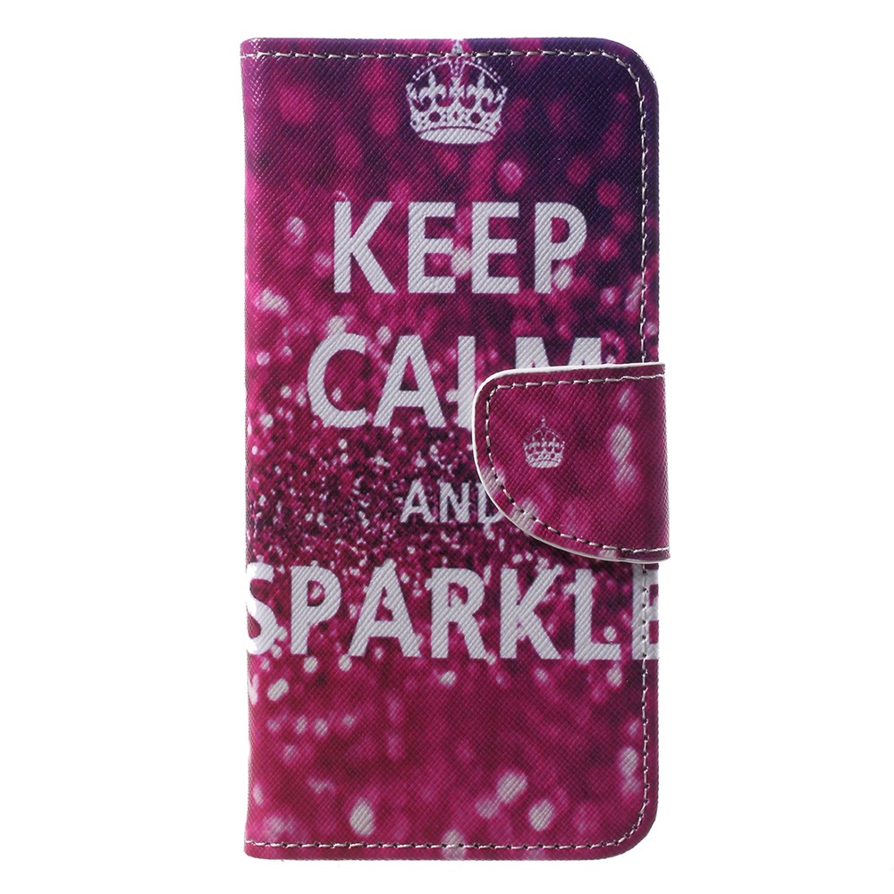 Pour Huawei P20 Lite / Nova 3e Motif Impression Portefeuille En Cuir Téléphone Protection Flip Cas - Citation Garder Calme Et Pétiller-1