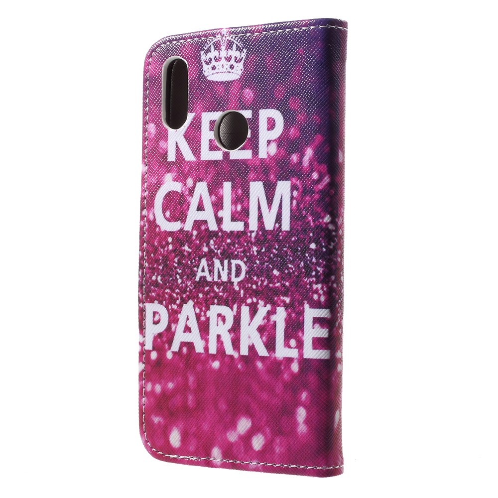 Pour Huawei P20 Lite / Nova 3e Motif Impression Portefeuille En Cuir Téléphone Protection Flip Cas - Citation Garder Calme Et Pétiller-2
