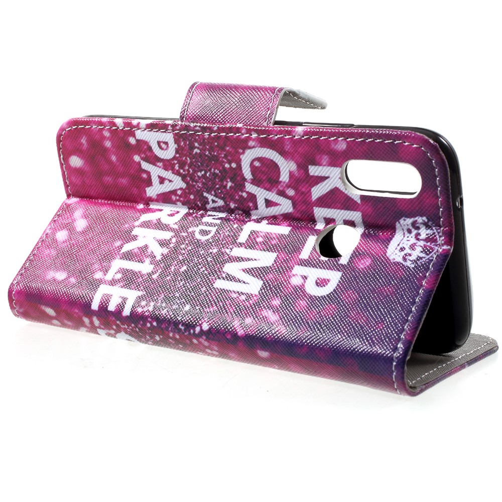 Pour Huawei P20 Lite / Nova 3e Motif Impression Portefeuille En Cuir Téléphone Protection Flip Cas - Citation Garder Calme Et Pétiller-4