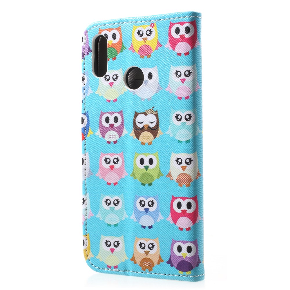 Pattern Printing Leather Wallet Cover Shell for Huawei P20 Lite / Nova 3e - Multiple Owls-2