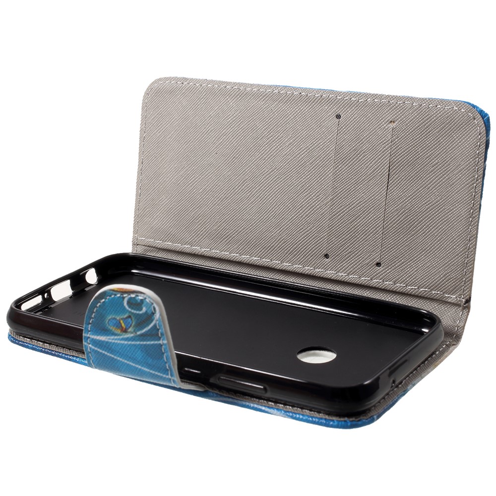 Pattern Printing PU Leather Stand Wallet Shell Case for Huawei P20 Lite / Nova 3e - Blue Butterfly-6