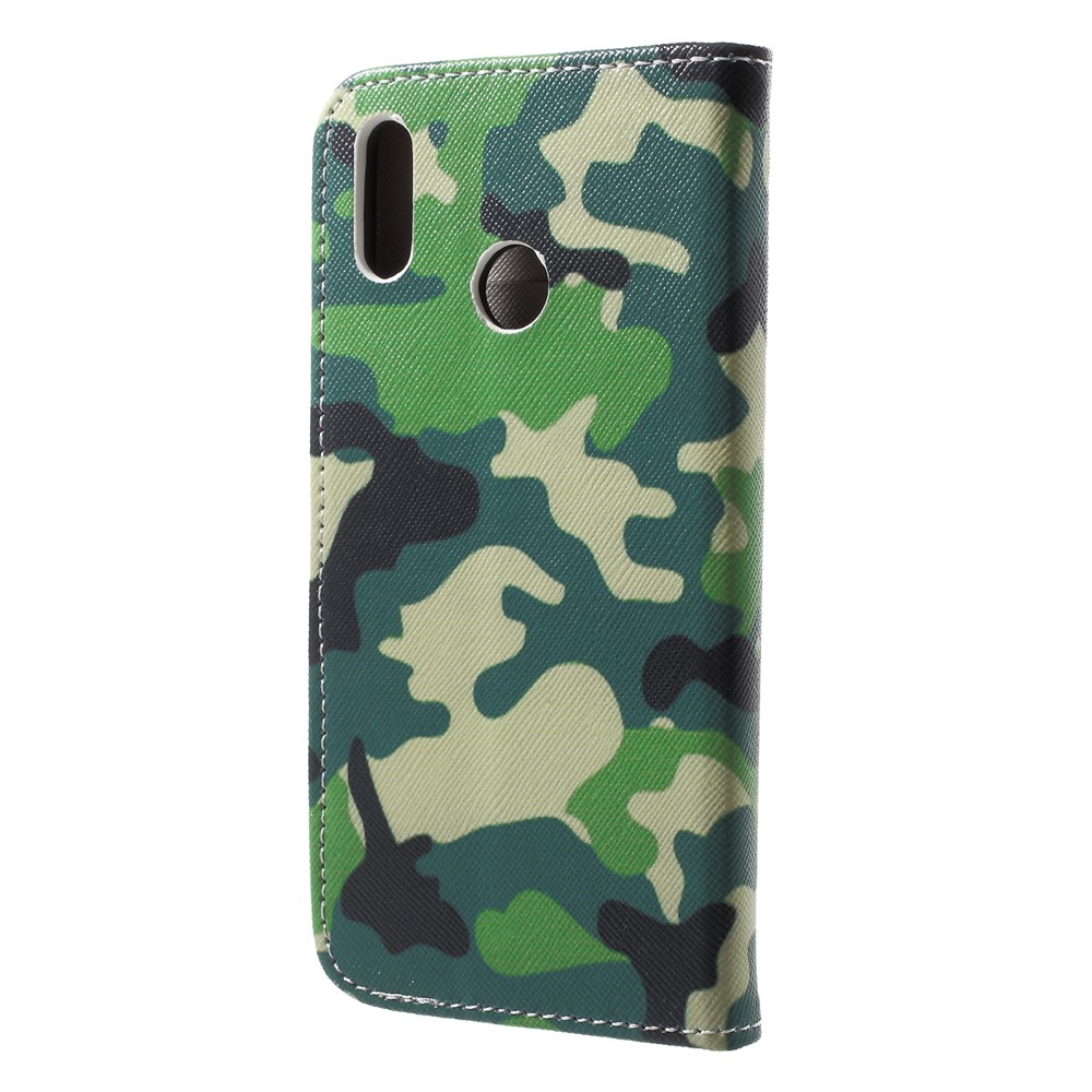 For Huawei P20 Lite / Nova 3e Pattern Printing Leather Wallet Stand Cover with Card Slots - Camouflage Pattern-2