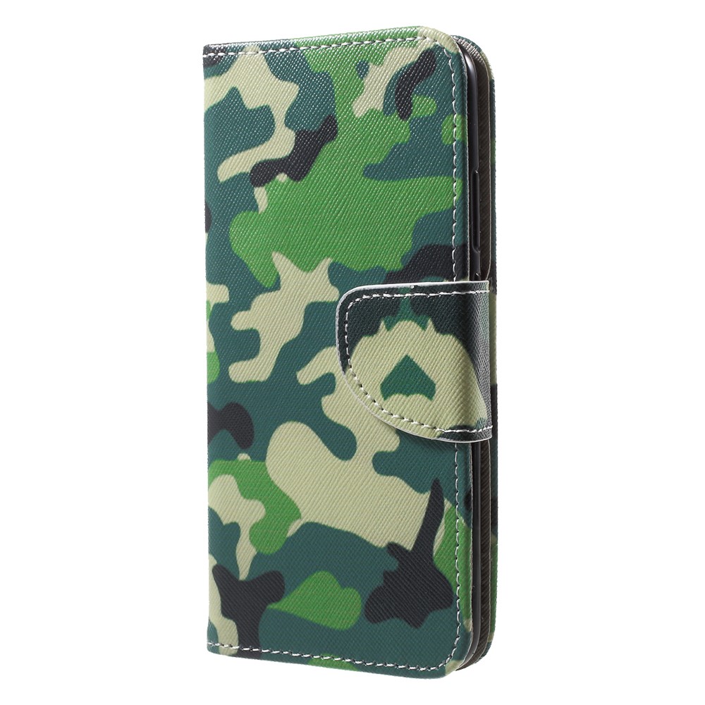 For Huawei P20 Lite / Nova 3e Pattern Printing Leather Wallet Stand Cover with Card Slots - Camouflage Pattern-3