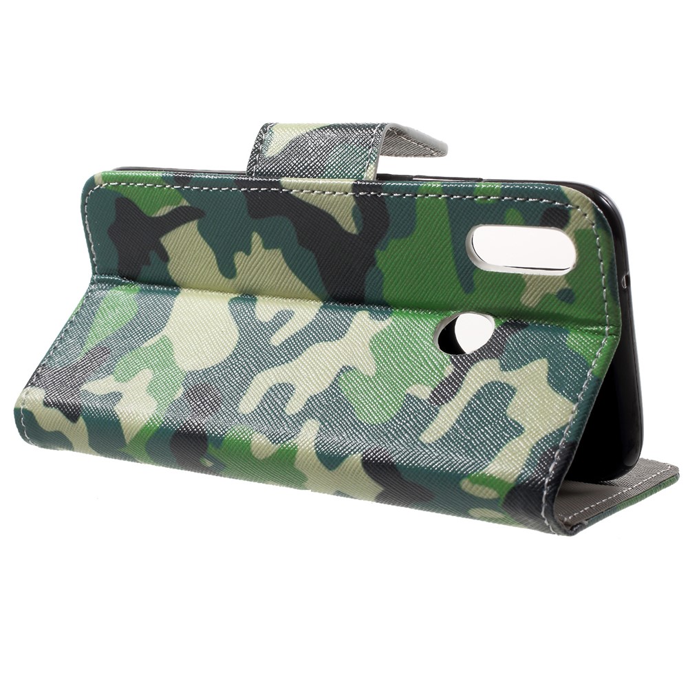 For Huawei P20 Lite / Nova 3e Pattern Printing Leather Wallet Stand Cover with Card Slots - Camouflage Pattern-4