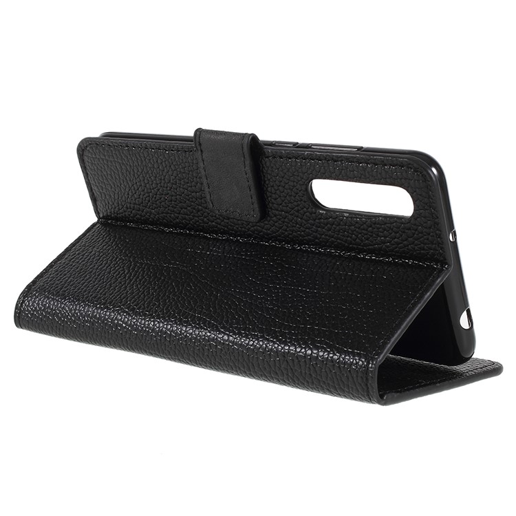 Litchi Texture Stand Leather Wallet Phone Case for Huawei P20 Pro - Black-5