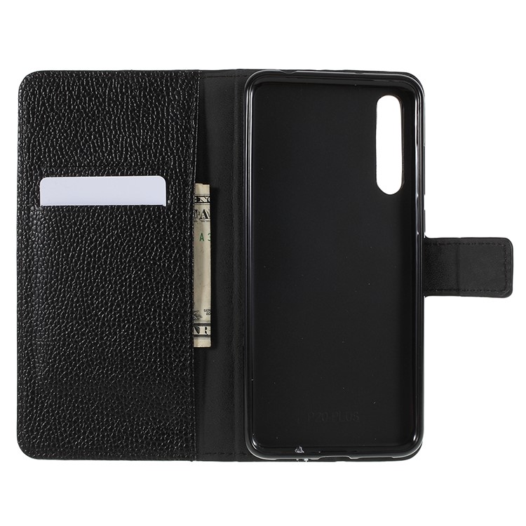 Litchi Texture Stand Leather Wallet Phone Case for Huawei P20 Pro - Black-6