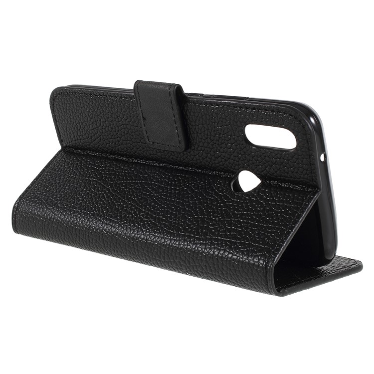 Litchi Texture Stand Leather Wallet Mobile Casing for Huawei P20 Lite / Nova 3e - Black-5